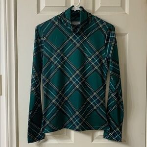🌷3 for$25🌷Temu, US M, Green Black & White Plaid Long Sleeve Turtleneck, NWOT